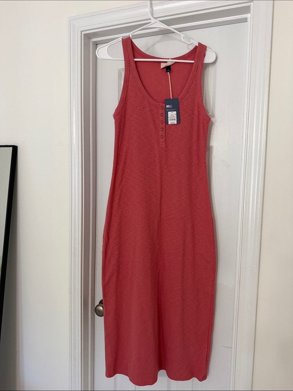 Universal Thread Coral Tank Button-Front Maxi Dress
